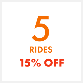 15% OFF 5 Rides